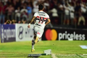 Ferreirinha marcou duas vezes pelo São Paulo. (Foto: X da Libertadores)