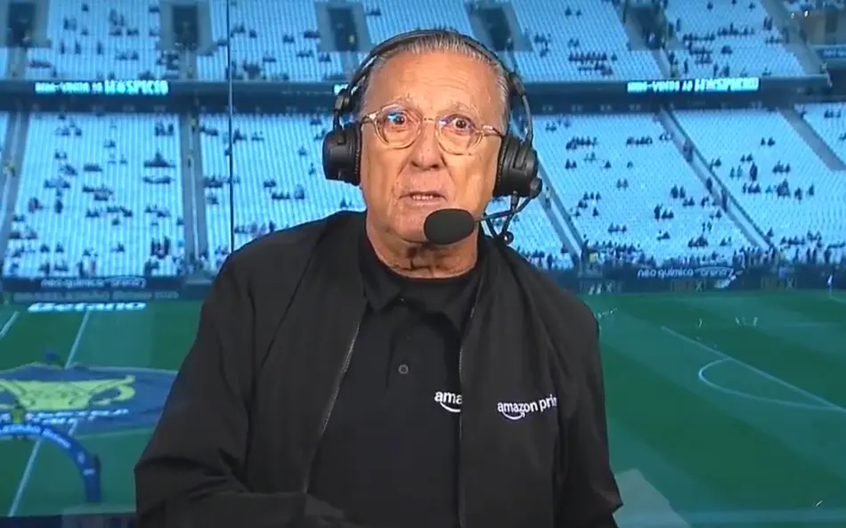 Galvão narra o Brasileirão pelo Prime Video. (Foto: Reprodução/Prime Video)