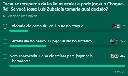 Torcida elege melhor momento para retorno de Oscar. (Foto: Reprodução/Nação Tricolor)