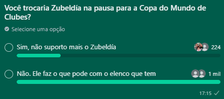 Torcida do Tricolor defende permanência de Zubeldía. (Foto: Reprodução/Nação Tricolor)