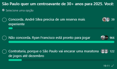 São Paulo deveria contratar camisa 9? Torcida acha que não. (Foto: Reprodução/Nação Tricolor)