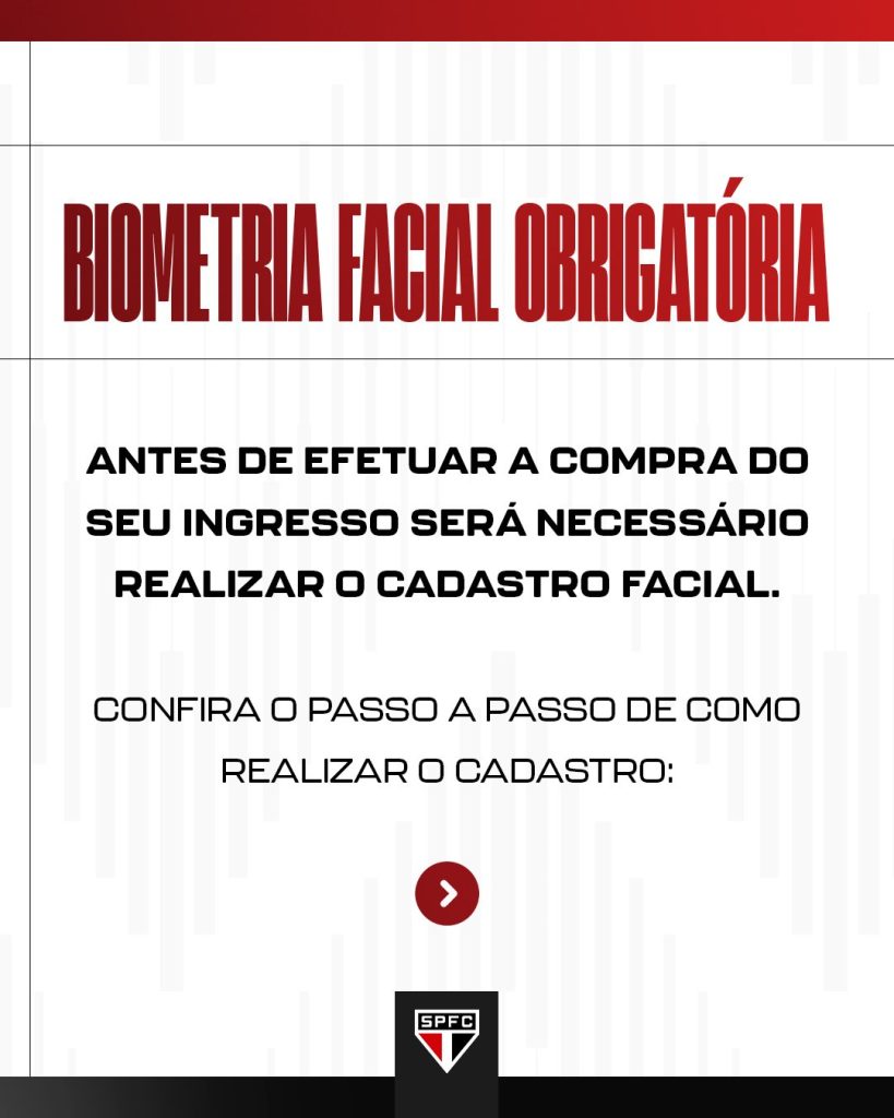 São Paulo vai implantar cadastro facial nos jogos no MorumBIS. (Foto: X do SPFC)