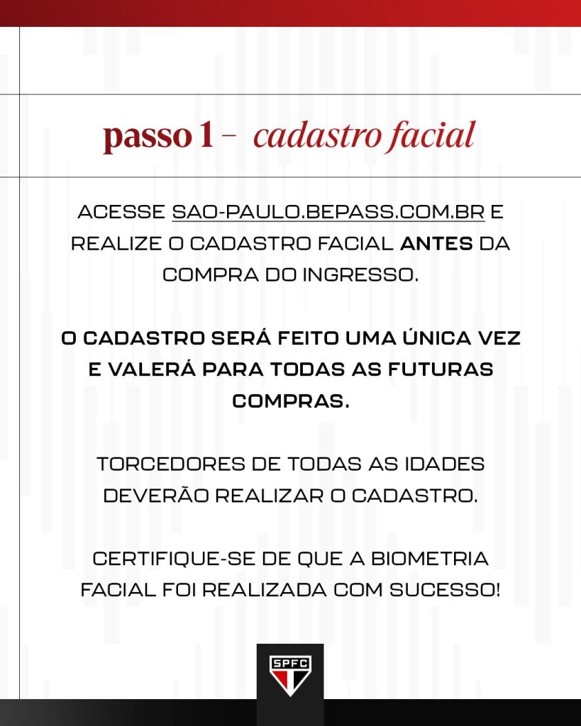 Cadastro facial dos torcedores do Tricolor. (Foto: X do SPFC)