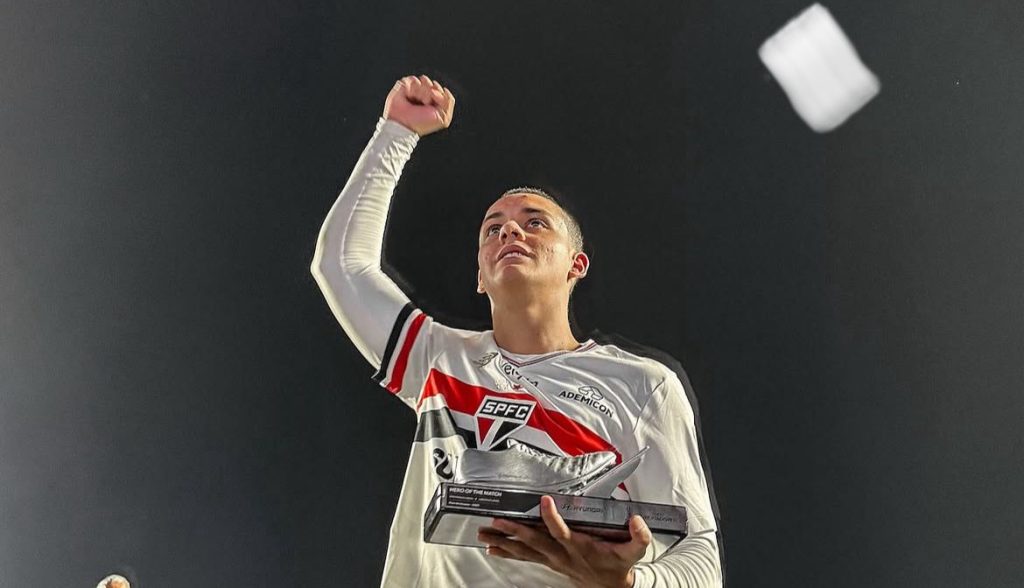 Lucca, atacante do São Paulo FC. Foto: Rubens Chiri