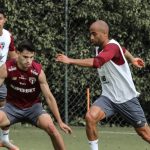 Lucas em ação nos treinamentos do SPFC. Foto: Erico Leonan