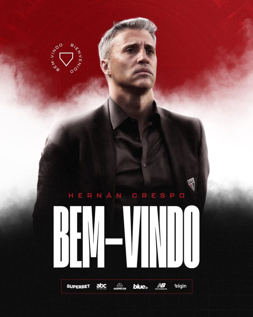 Crespo é anunciado pelo São Paulo. (Foto: X do SPFC)