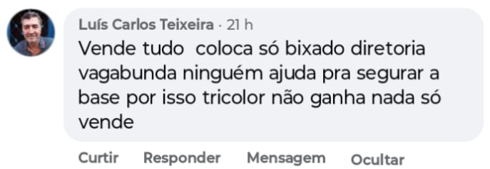 Torcida do SPFC na bronca com Casares. (Foto: Reprodução/Nação Tricolor)