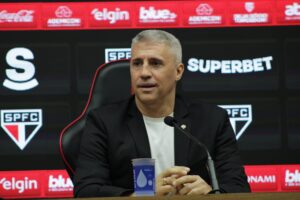 Crespo é apresentado no São Paulo. Foto: Guilherme Eduardo.