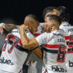 Gol de André Silva em Bragantino x São Paulo — Foto: Joisel Amaral/AGIF