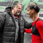 Júlio Casares e Ferreira após vitória do São Paulo contra o Juventude. Foto: Arquivo Pessoal.