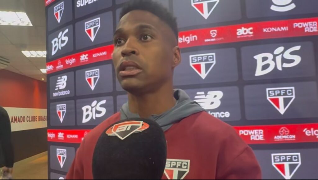Wendell em entrevista pós jogo. Foto: Reprodução.