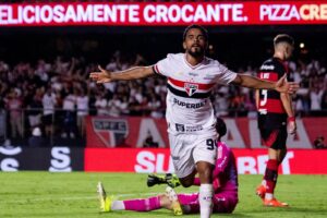 Danielzinho foi o autor do gol que garantiu a vitória do São Paulo contra o Flamengo, na estreia do Brasileirão 2026. Foto: Renan Melo/ Estadão