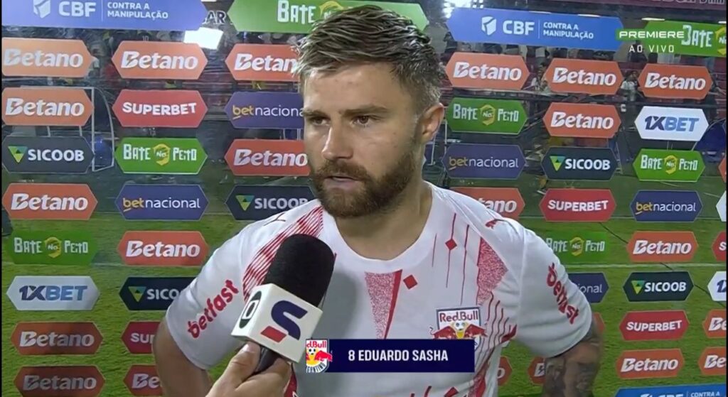 sas Sasha, jogador do RB Bragantino. Foto: Reprodução.